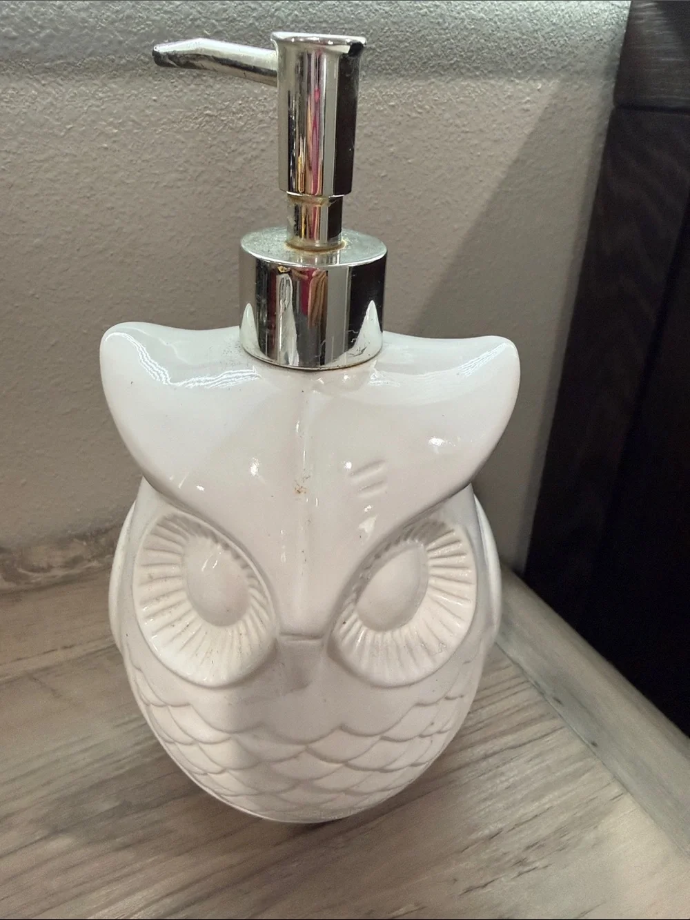 White Owl Ceramic Soap Dispenser by